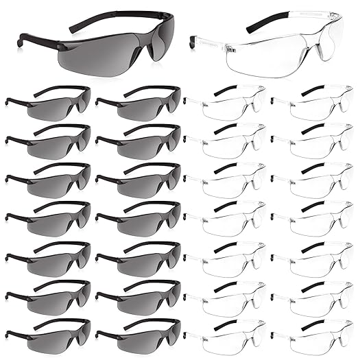 30 Pack Safety Glasses ANSI Z87.1 Scratch Resistant Eyewear by Salfboy