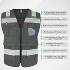 TCCFCCT Safety Vest for Men Women 5 Pockets Reflective Vest - Image 3