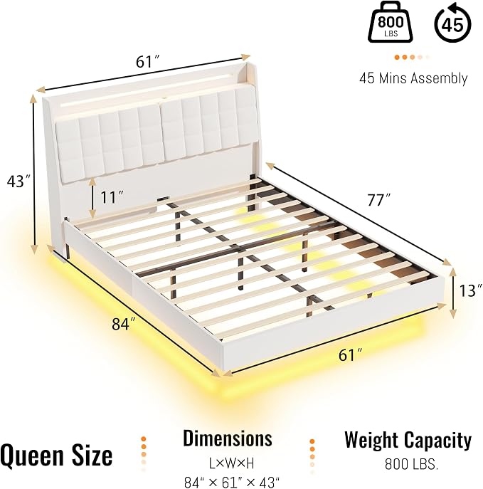Queen Size Floating Bed Frame - Image 2
