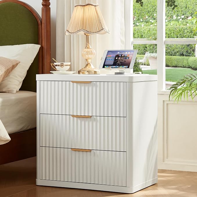 LEYAOYAO Fluted Dressers & Nightstand Set of 4, Wood 48" Wide Dresser & 42" - Image 4