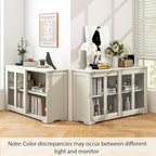Costzon Sideboard Buffet Cabinet of 2, Wooden Kitchen Storage Cabinet - Image 7