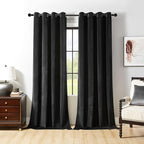 Joydeco Black Velvet Curtains 108 Inches Long, Luxury Grommet Blackout Curtain by JOYDECO