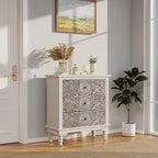 COSIEST Bedside Table Set of 2, Wood Nightstand 3 Drawers, Farmhouse End Table - Image 2