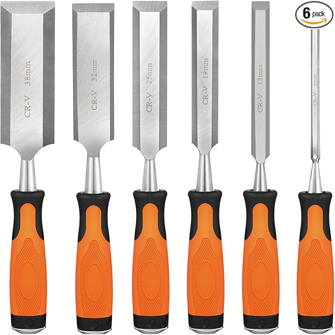 KINGBRO 6 Pcs Wood Chisel Sets, Wood Chisels by KINGBRO