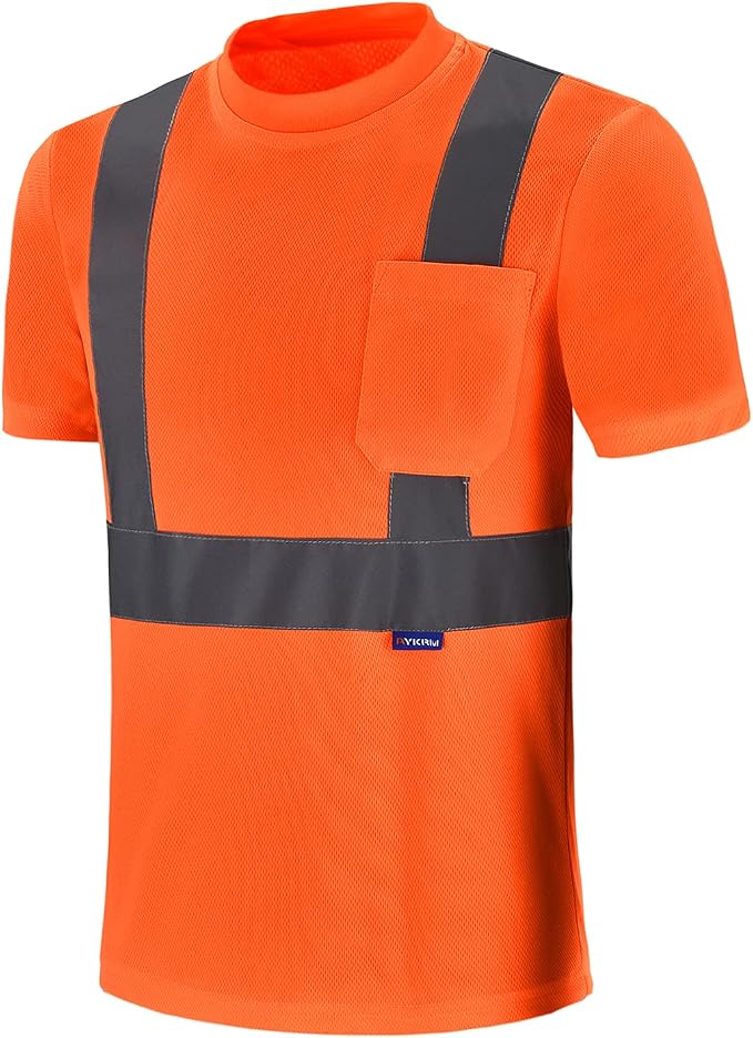 AYKRM Safety T Shirt Reflective High Visibility hi vis Long Sleeve T Shirt - Image 2