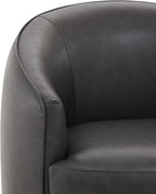 CHITA Swivel Barrel Chair, Modern Comfy FSC Certified Upholstered Faux Leather - Image 6