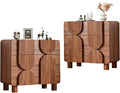 3 Drawer Dressers for Bedroom, 31.5" Wide Large Mid Century Modern Fluted by JanmerHome