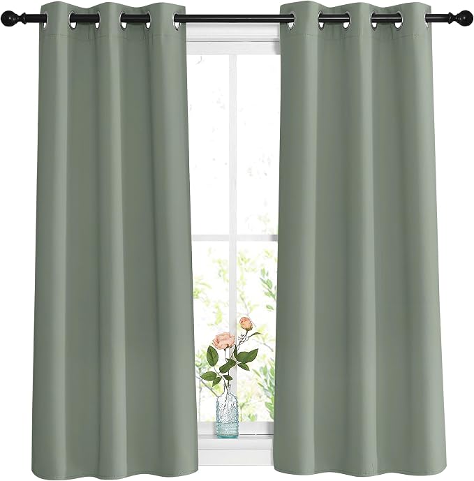 NICETOWN Short Blackout Sage Green Curtains & Drapes by NICETOWN