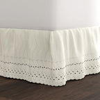 Fresh Ideas Eyelet Bed Skirt, Ruffled Design, 14 Inch Drop, Embroidered by Levinsohn-FreshIdeas
