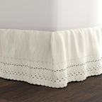 Fresh Ideas Eyelet Bed Skirt, Ruffled Design, 14 Inch Drop, Embroidered by Levinsohn-FreshIdeas