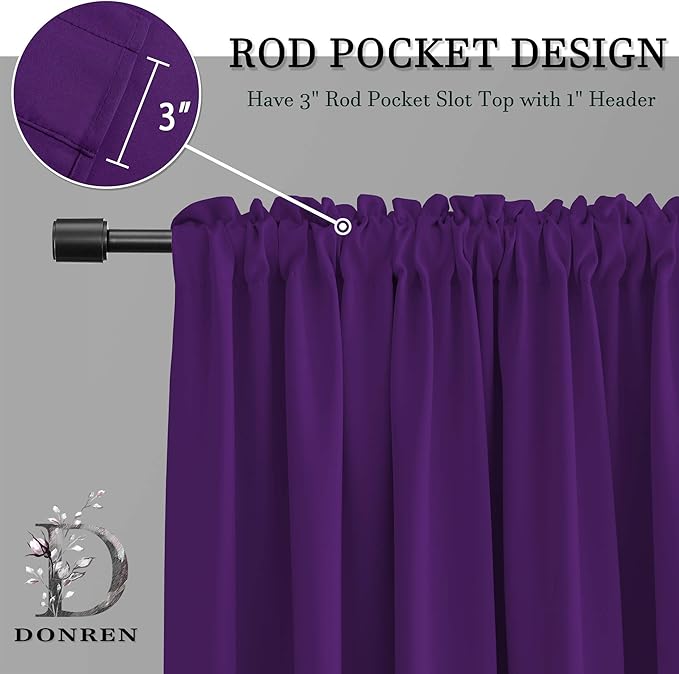 DONREN Room Darkening Window Curtain Panels - Image 5
