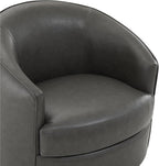 CHITA Swivel Barrel Chair, Modern Comfy FSC Certified Upholstered Faux Leather - Image 5