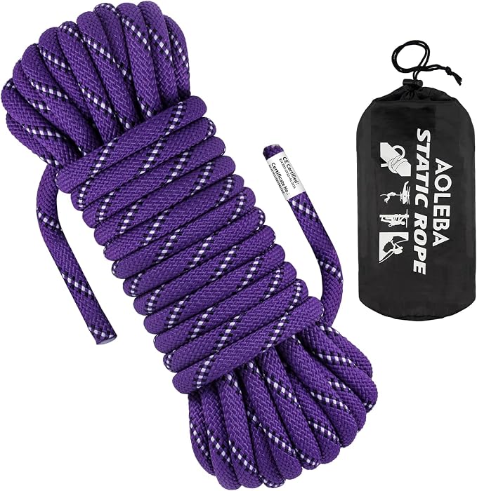 AOLEBA 10.5 mm Static Climbing Rope 10M 20M 30M 50M 70M Outdoor Rock Climbing by AOLEBA