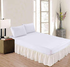 Sleepwell Ivory Solid Ruffled Bed Skirt Short Queen-24 Inch Drop Split Corner - Image 5