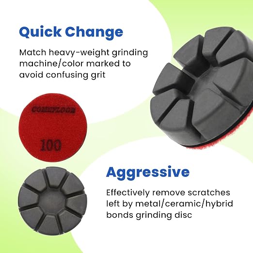 Diamond Floor Polishing Pucks for Terrazzo, Concrete Floor, 3 Inch 15mm Resin - Image 3