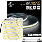 VST 16.4ft COB LED Strip Lights Cool White 6000K, 24V Dimmable LED Tape Light by VSTLighting