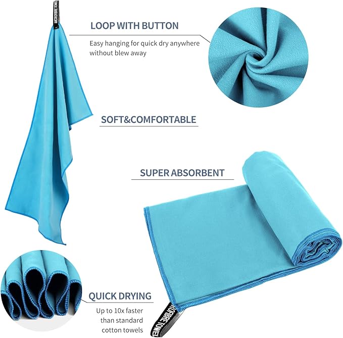 Microfiber Travel Towel, Soft Lightweight Quick Dry Towel, Super Absorbent - Image 5