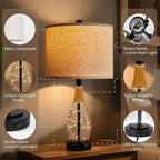 OYEARS 23" Table Lamps for Living Room Set of 2 Bedside Lamps for Night Stands - Image 4