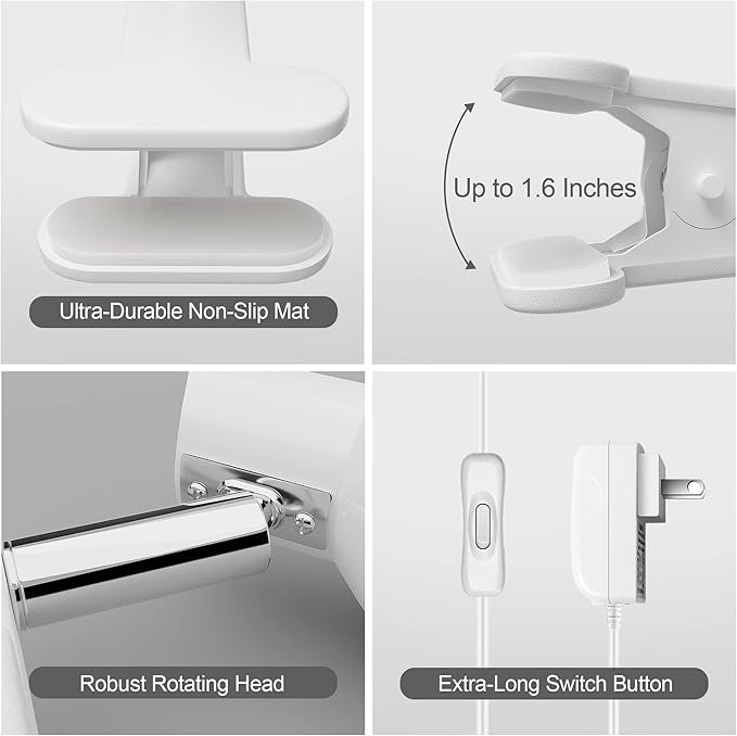 deeloop LED Clip on Light Book Reading 5W Super Bright 330° Rotation Clip on - Image 5