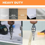 M2 HSS Quick Change 1/2", 1/2" & 7/8" Step Drill Bit Set Double Fluted Drill - Image 5