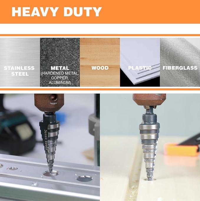 M2 HSS Quick Change 1/2", 1/2" & 7/8" Step Drill Bit Set Double Fluted Drill - Image 5