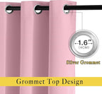 NICETOWN Rouge Pink Blackout Curtains 84 inch Length, Grommet Top Room - Image 4