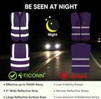 TICONN Reflective Safety Vest High Visibility Class II Mesh Vest - Image 3