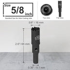 5/8 Inch Hole Saw with 9.1mm Triangle Shank Arbor, JTemgle Bi-Metal Hole Saw - Image 3