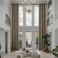 Extra Long Linen Curtains 144 inch Length 2 Panels Thick Faux Linen Blended by JSFLY