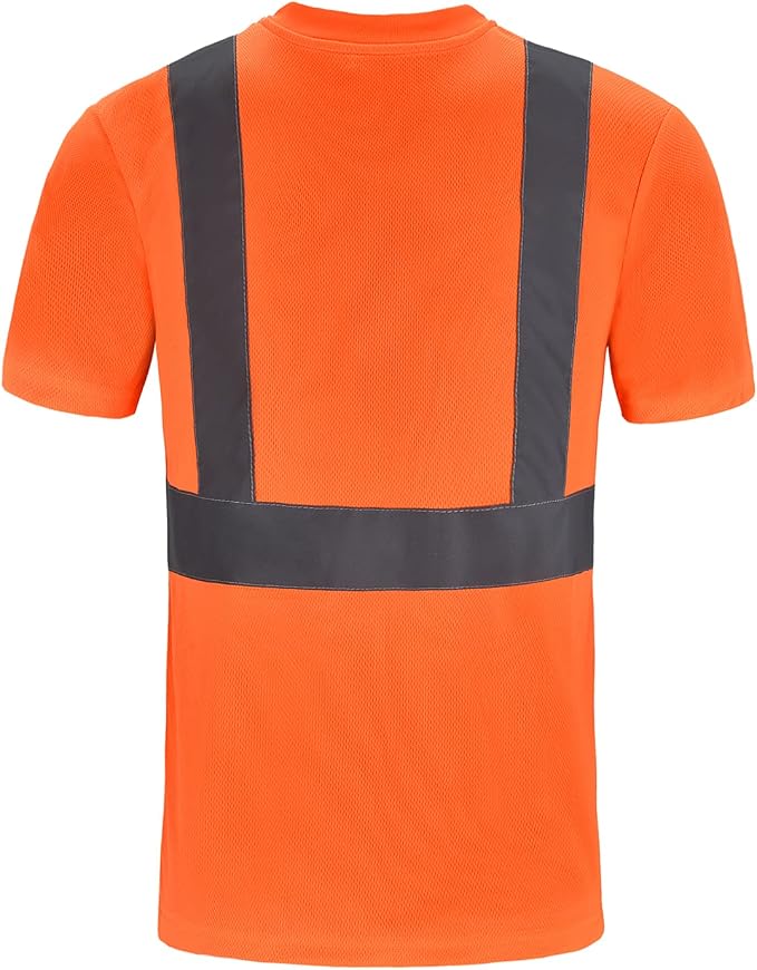 AYKRM Safety T Shirt Reflective High Visibility hi vis Long Sleeve T Shirt - Image 3