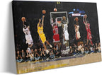 Basketball Legends Canvas Wall Art Print Poster, Iconic Sports Stars Shooting by BBFMAKE