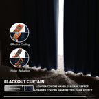 Deconovo Solid Back Tab and Rod Pocket Curtains Thermal Insulated Blackout - Image 5