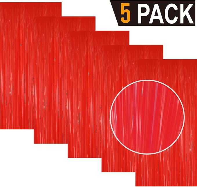GOER 3.2 ft x 8.2 ft Metallic Tinsel Foil Fringe Curtains Party Photo Backdrop - Image 2