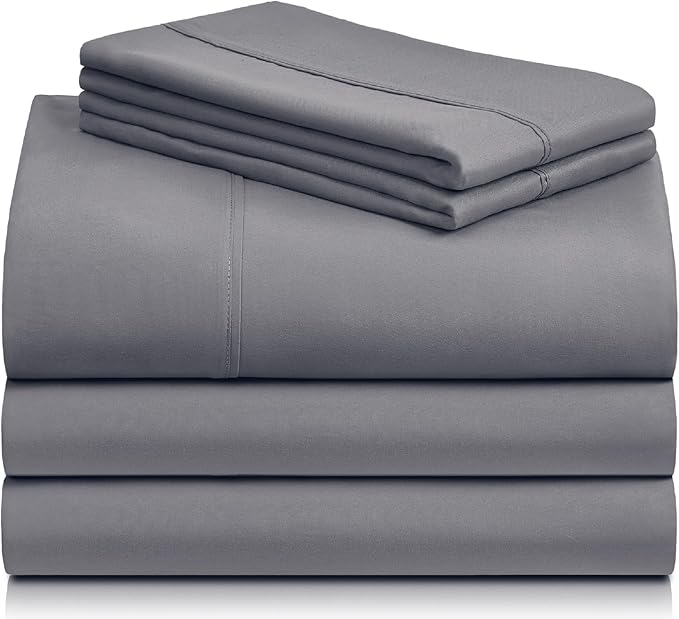 LuxClub 4 PC Extra Deep Pocket Split King Sheet Set, Wrinkle Free Cooling Bed - Image 8