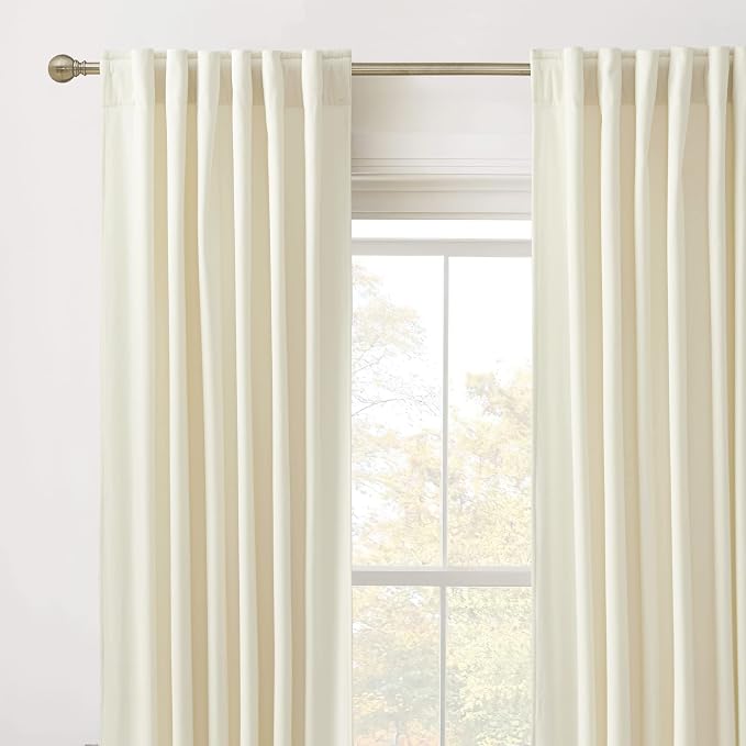 RYB HOME Velvet Curtains 102 inches Long, Back Tab Room Darkening Noise - Image 2