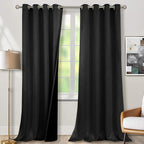 BGment Black Blackout Curtains 95 Inches Long 2 Panels Set by BGment