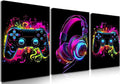 BGFCE Game Room Decor Set of 3, Neon Gaming Video Game Room Wall Art, Gaming by BGFCEWallArt