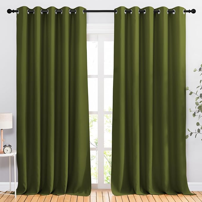 NICETOWN Room Darkening 118 inch Long Curtains, Grommet Thermal Drapes Weighted by NICETOWN