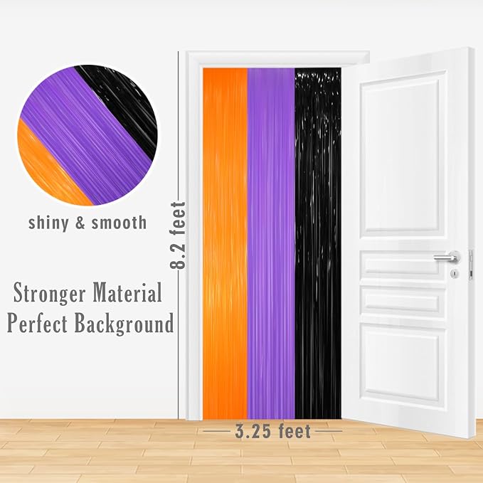 GOER 6.4 ft x 8.2 ft Metallic Tinsel Foil Fringe Party Backdrop - Image 5