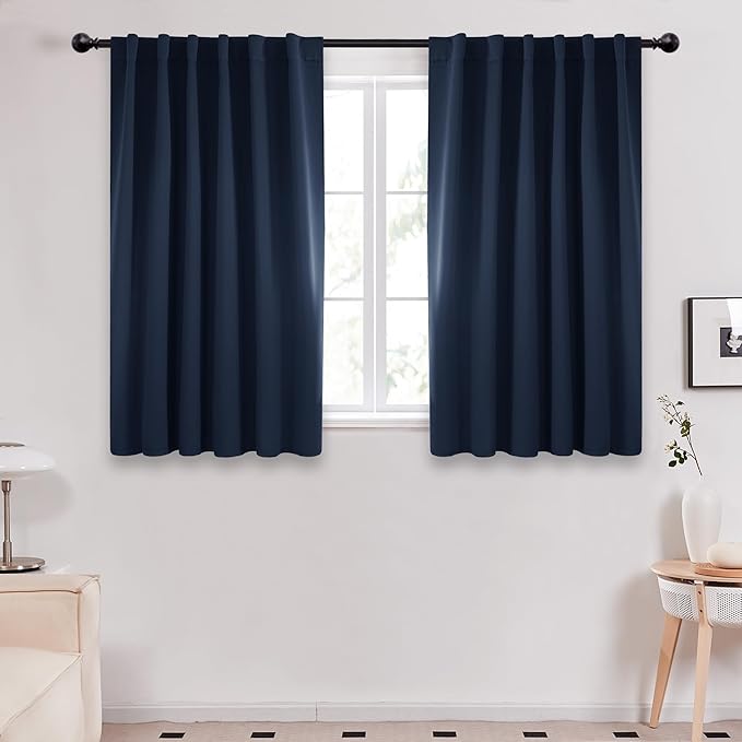 Deconovo Solid Back Tab and Rod Pocket Curtains Thermal Insulated Blackout by Deconovo