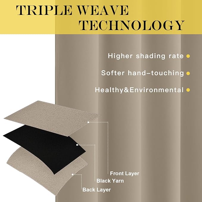 NICETOWN Blackout Curtains for Sliding Glass Door Room Divider Noise Reduce - Image 3