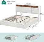 YITAHOME King Size Bed Frame, Storage Bed Frame - Image 2