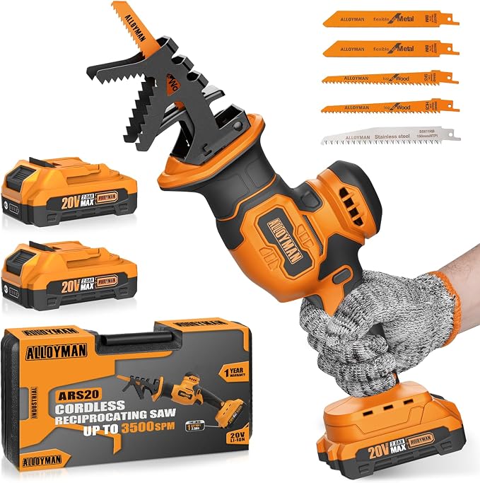 Alloyman Reciprocating Saw, 20V Cordless Battery Power Saw, by ALLOYMANProfessionalTools