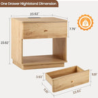 Narrow Nightstand Set of 2, Wooden Small 2 Drawer Nightstand, Slim Side End - Image 2