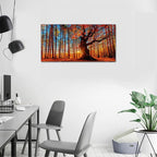 Yearainn Large Canvas Wall Art Forest Sunset Canvas Pictures Red Leaf Trees - Image 6