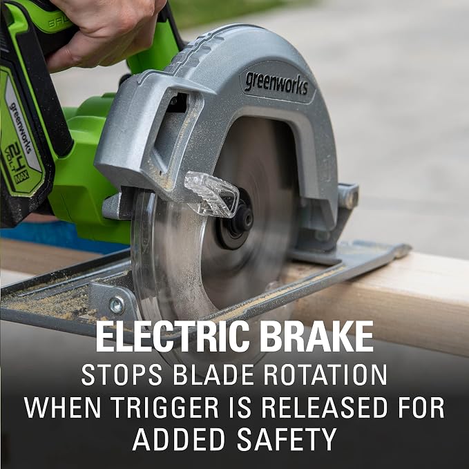 Greenworks 24V Brushless 7-1/4-inch Circular Saw, Battery and Charger Sold - Image 6