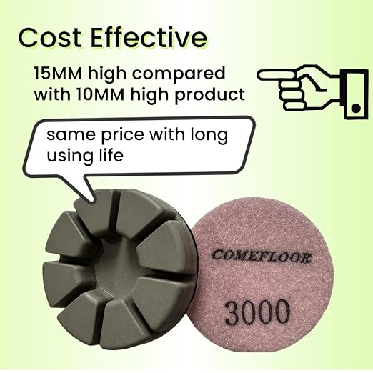 Diamond Floor Polishing Pucks for Terrazzo, Concrete Floor, 3 Inch 15mm Resin - Image 2