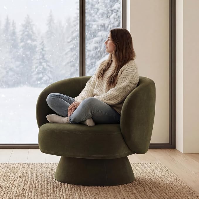 Swivel Accent Chair, Modern 360 Degree Swivel Barrel Chair - Image 3