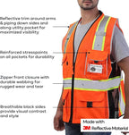 Neopelta Reflective Safety Vest Orange Mesh, Made - Image 4