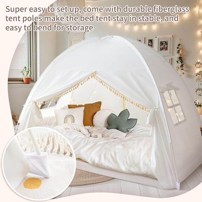Razee Twin Bed Tent for Kids, Twin Size Toddler Canopy Indoor Princess - Image 7